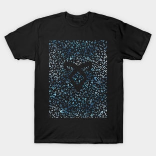 Shadowhunters rune / The mortal instruments - pattern / texture with vanishing angelic power rune (blue watercolors) - Clary, Alec, Jace, Izzy, Magnus T-Shirt